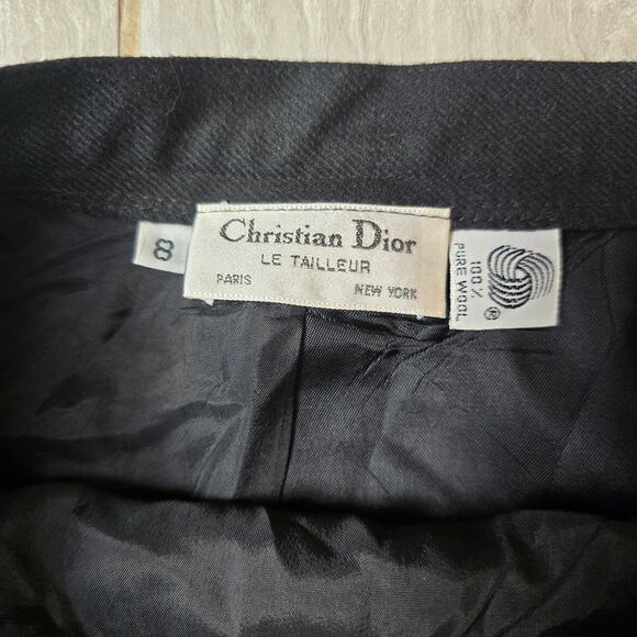 Vintage Christian Dior Career II pure worsted wool pencil skirt size 8 NWT - Picture 4 of 9